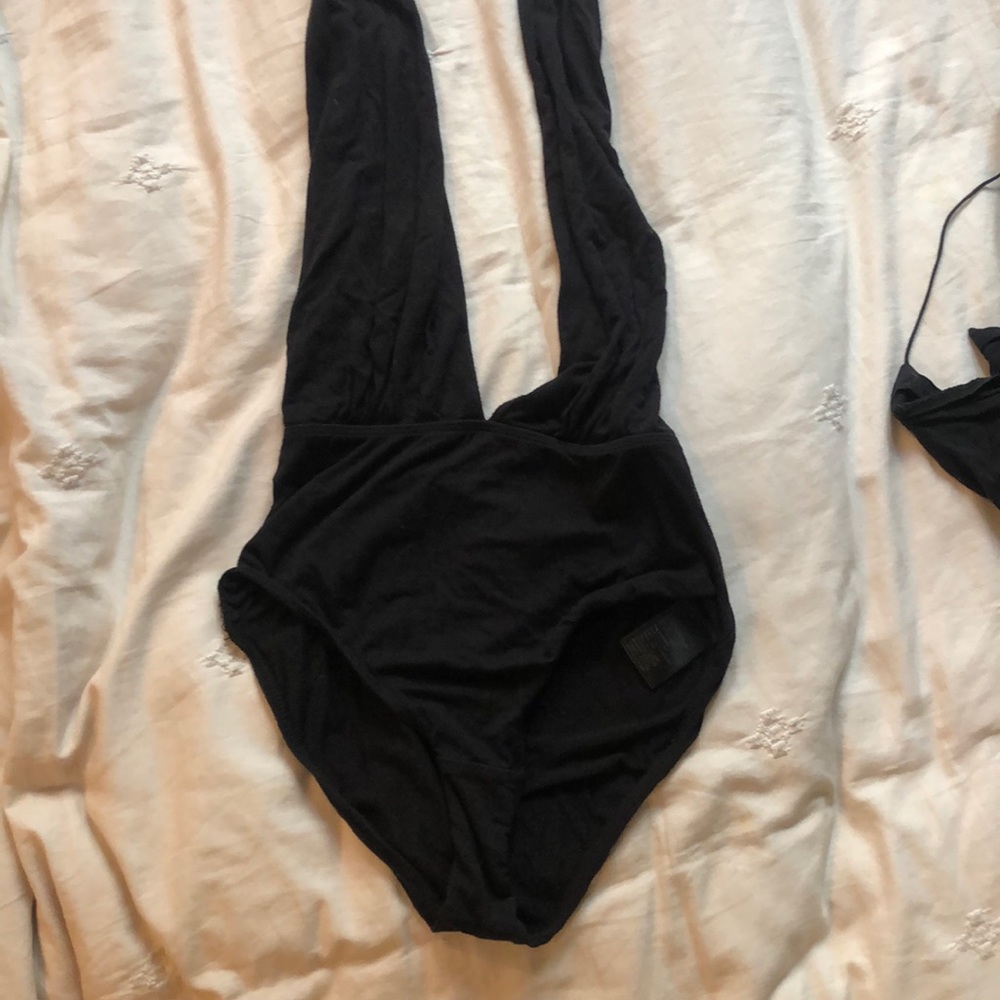 Halter open back bodysuit